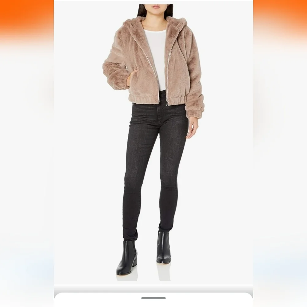 Faux Fur Zip Front Bomber Jacket - Picture 5 of 5